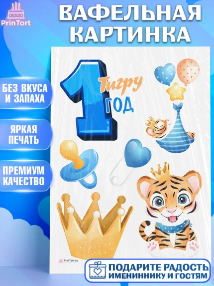 Вафельная картинка, Мальчику, Мальчик, 1 год, День рождения, арт. PT208857
