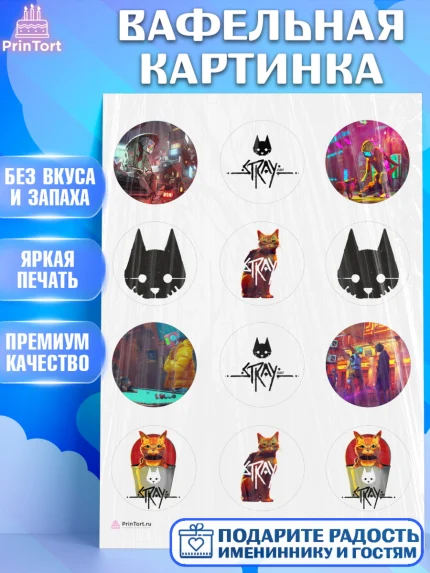 Вафельная картинка, Стрэй, Stray, Мальчик, День рождения, арт. PT209022