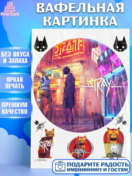 Вафельная картинка, Стрэй, Stray, Мальчик, День рождения, арт. PT209024