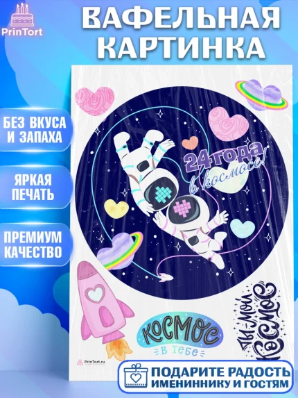 Вафельная картинка, Годовщина свадьбы, Атласная Свадьба, Девушка, 24 года, арт. PT209292