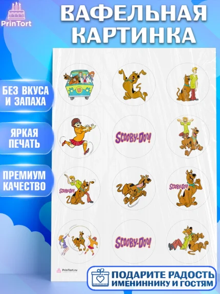 Вафельная картинка, Скуби-Ду, Девочка, День рождения, арт. PT209369