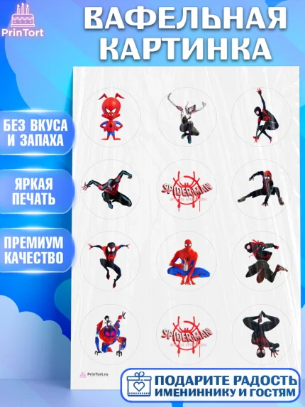 Вафельная картинка, Человек-паук, Супергерои, Мальчик, День рождения, арт. PT209465