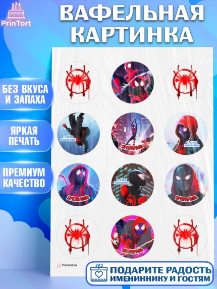 Вафельная картинка, Человек-паук, Супергерои, Мальчик, День рождения, арт. PT209472