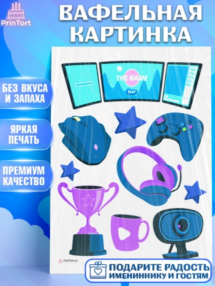 Вафельная картинка, Геймер, Киберспорт, Мальчик, День рождения, арт. PT209612