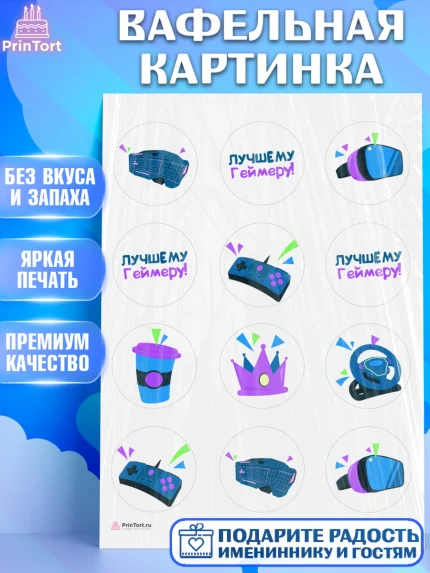 Вафельная картинка, Геймер, Киберспорт, Мальчик, День рождения, арт. PT209615