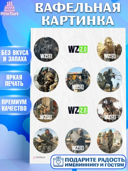 Вафельная картинка, Варзон, Warzone 2.0, Мальчик, День рождения, арт. PT209626