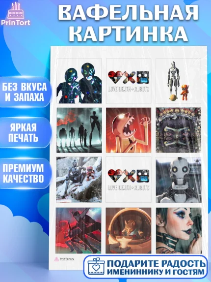 Вафельная картинка, Любовь, смерть и роботы, Девочка, День рождения, арт. PT209650