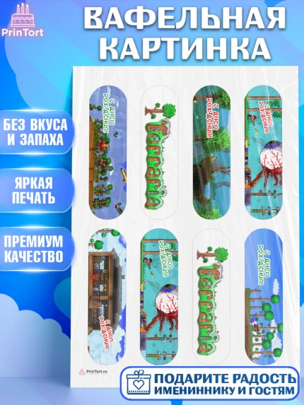 Вафельная картинка, Террария, Terraria, Девочка, День рождения, арт. PT209725