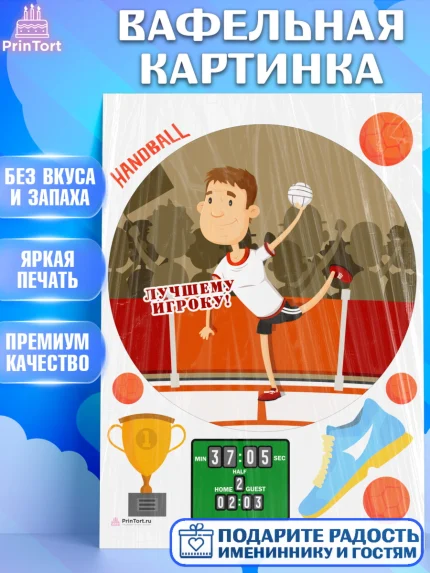 Вафельная картинка, Гандбол, Спорт, Мальчик, День рождения, арт. PT209784