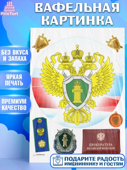 Вафельная картинка, День Прокуратуры, Прокурор, Мальчик, День рождения, арт. PT210089