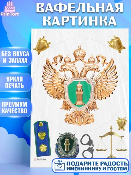 Вафельная картинка, День Прокуратуры, Прокурор, Мальчик, День рождения, арт. PT210092