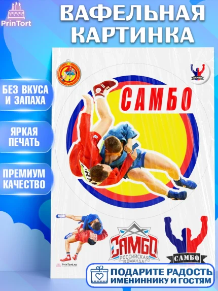 Вафельная картинка, Самбо, Борьба, Мальчик, День рождения, арт. PT210302