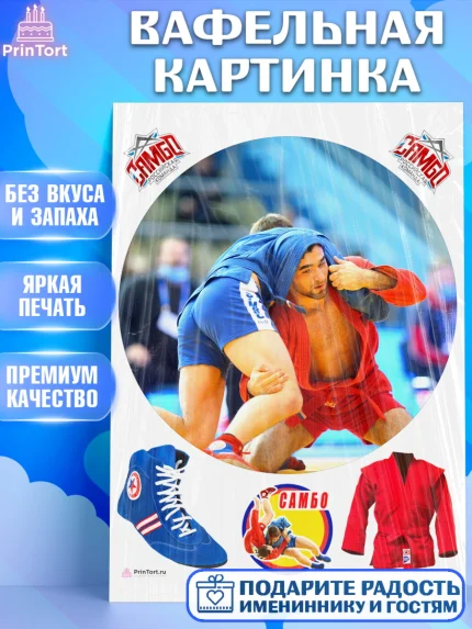 Вафельная картинка, Самбо, Борьба, Мальчик, День рождения, арт. PT210308