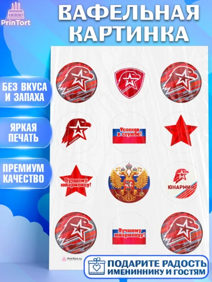 Вафельная картинка, Юнармия, Девочка, День рождения, арт. PT210315