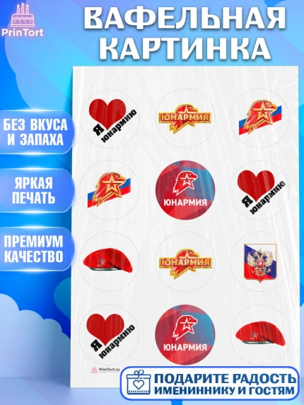 Вафельная картинка, Юнармия, Девочка, День рождения, арт. PT210322