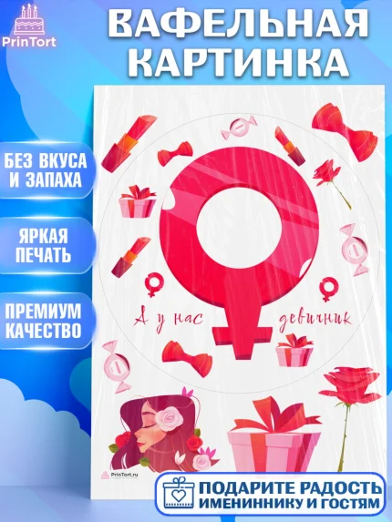 Вафельная картинка, Девичник, Девушка, арт. PT210356