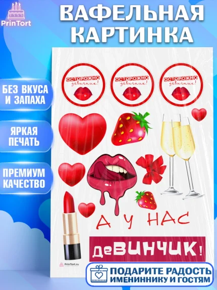 Вафельная картинка, Девичник, Девушка, арт. PT210359