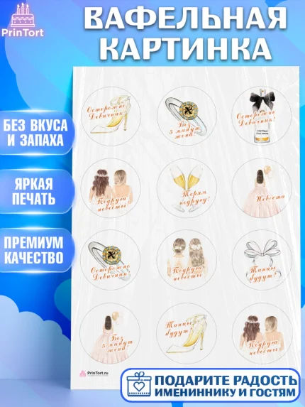 Вафельная картинка, Девичник, Девушка, арт. PT210364