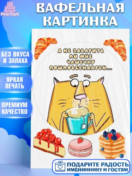 Вафельная картинка, Прикольные, Смешная, Девочка, День рождения, арт. PT210472