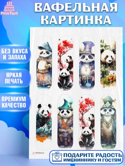 Вафельная картинка, Панда, Животные, Девочка, День рождения, арт. PT211416