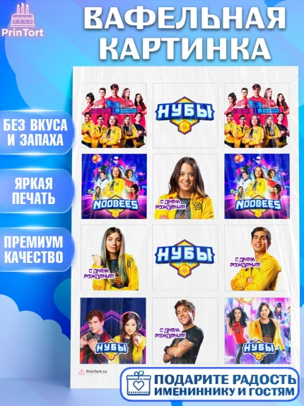 Вафельная картинка, Нубы, Noobees, Девочка, День рождения, арт. PT211649