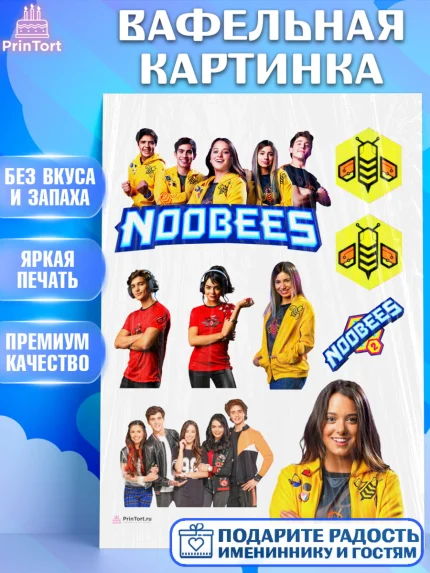 Вафельная картинка, Нубы, Noobees, Девочка, День рождения, арт. PT211651