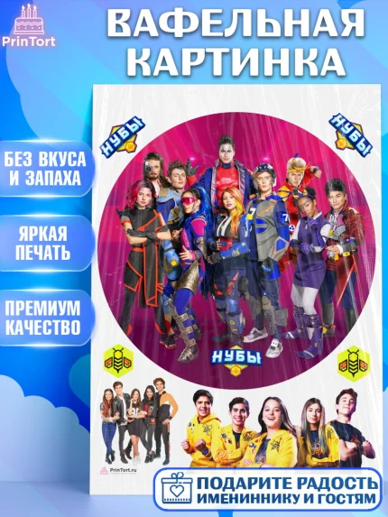 Вафельная картинка, Нубы, Noobees, Девочка, День рождения, арт. PT211652