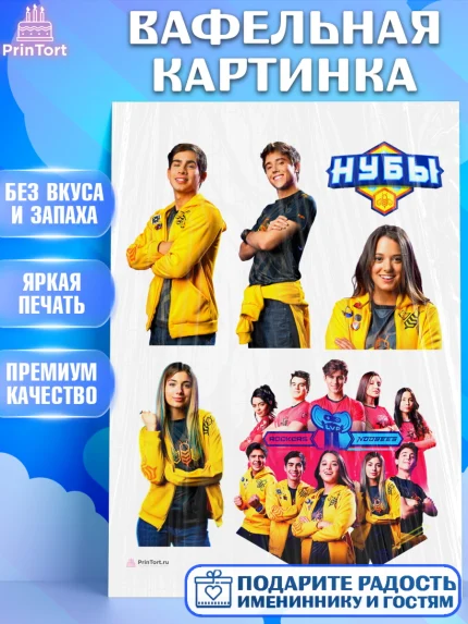 Вафельная картинка, Нубы, Noobees, Девочка, День рождения, арт. PT211660