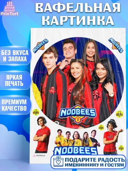 Вафельная картинка, Нубы, Noobees, Девочка, День рождения, арт. PT211668