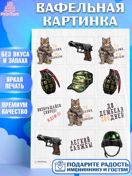 Вафельная картинка, Проводы в Армию, Мальчик, арт. PT212681