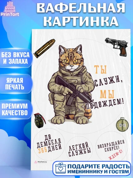 Вафельная картинка, Проводы в Армию, Мальчик, арт. PT212693