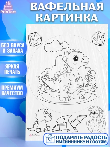 Вафельная картинка, Расскраска, Девочка, День рождения, арт. PT213355