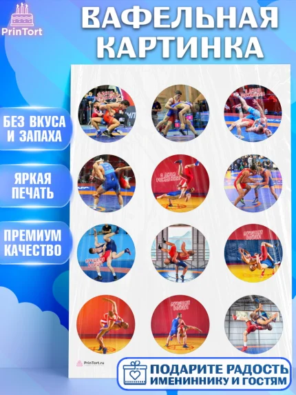 Вафельная картинка, Греко-римская борьба, Девочка, День рождения, арт. PT213401