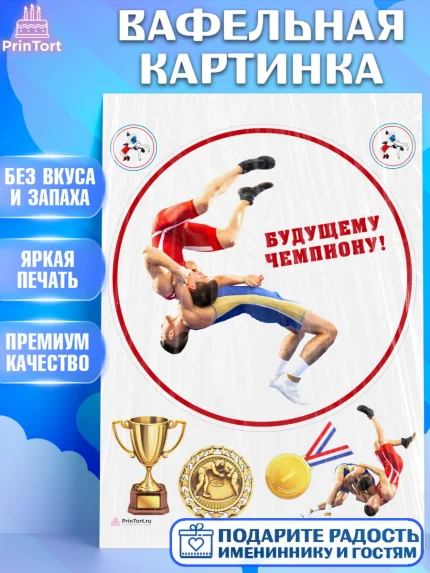 Вафельная картинка, Греко-римская борьба, Девочка, День рождения, арт. PT213408