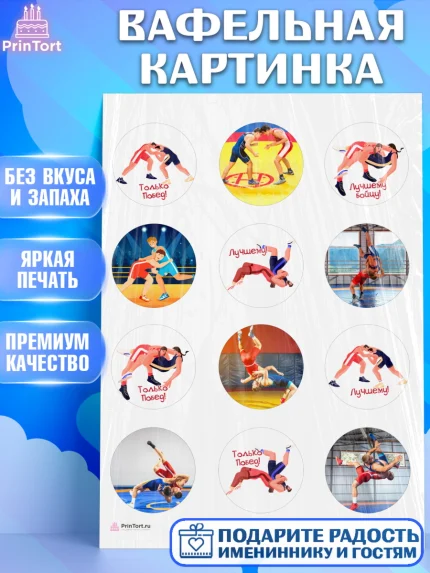 Вафельная картинка, Греко-римская борьба, Девочка, День рождения, арт. PT213413