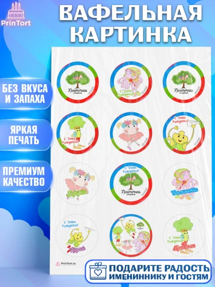 Вафельная картинка, Пинеточная страна, Девочка, День рождения, арт. PT216437