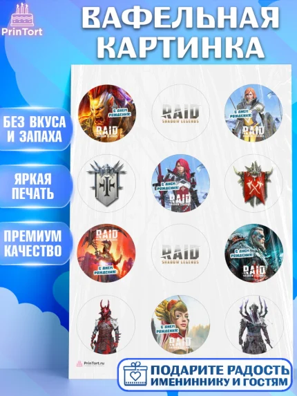 Вафельная картинка, Raid shadow legends, герои игры рейд шедоу, Мальчик, День рождения, арт. PT216539