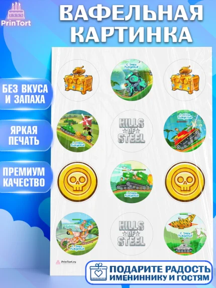 Вафельная картинка, Hills of Steel, компьютерная игра хилс оф стил, Мальчик, День рождения, арт. PT216681