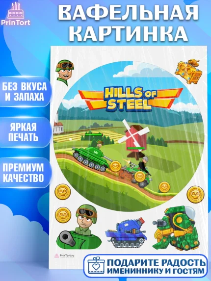 Вафельная картинка, Hills of Steel, компьютерная игра хилс оф стил, Мальчик, День рождения, арт. PT216686