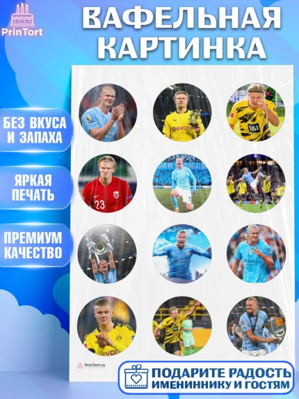 Вафельная картинка, Эрлинг Холланд, футболист Эрлинг Холланд, Мальчик, День рождения, арт. PT217109