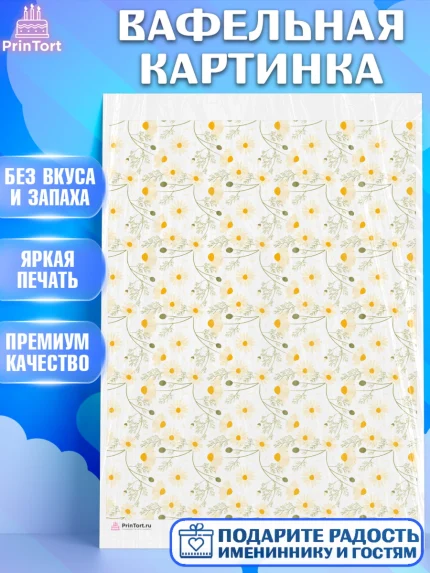 Вафельная картинка, Цветы, Девочка, День рождения, арт. PT217596