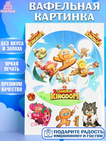 Вафельная картинка, Королевство печенек, Cookie Run KingDom, Девочка, День рождения, арт. PT217835