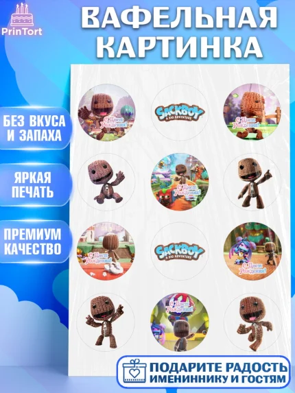 Вафельная картинка, Sackboy a big adventute, Sackboy a big adventure, Девочка, День рождения, арт. PT218113
