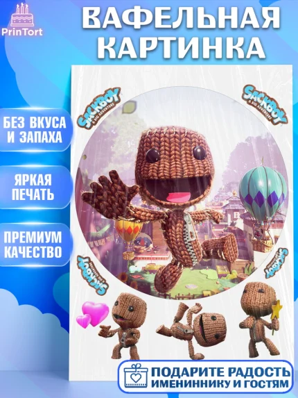 Вафельная картинка, Sackboy a big adventute, Sackboy a big adventure, Девочка, День рождения, арт. PT218122
