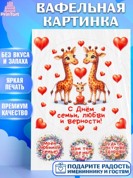 Вафельная картинка, День семьи, любви и верности, Девочка, арт. PT218750