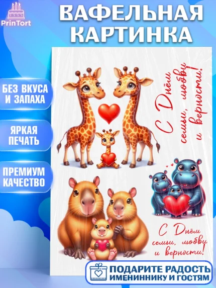 Вафельная картинка, День семьи, любви и верности, Девочка, арт. PT218752
