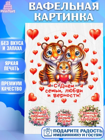 Вафельная картинка, День семьи, любви и верности, Девочка, арт. PT218756