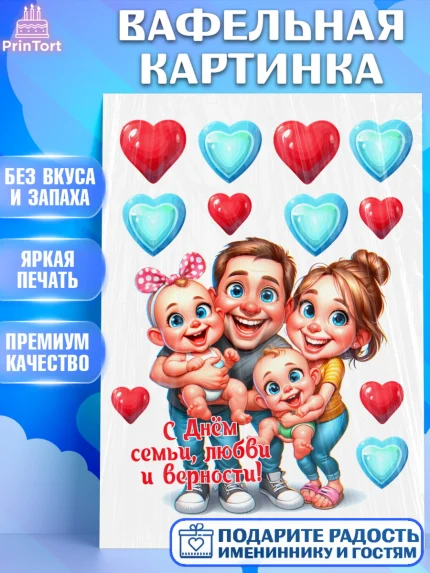 Вафельная картинка, День семьи, любви и верности, Девочка, арт. PT218757