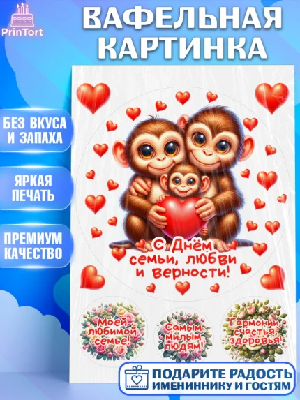Вафельная картинка, День семьи, любви и верности, Девочка, арт. PT218759