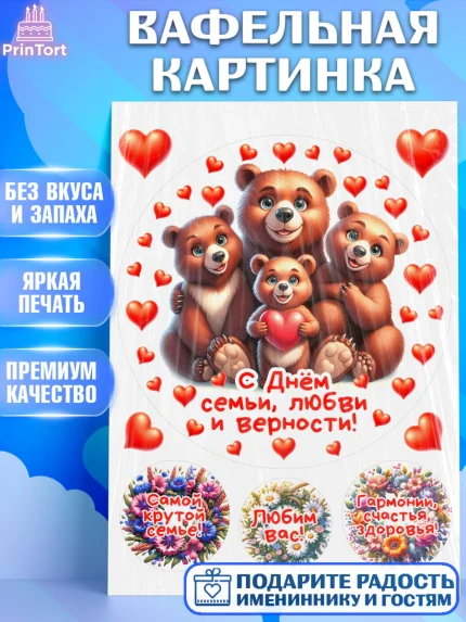 Вафельная картинка, День семьи, любви и верности, Девочка, арт. PT218760